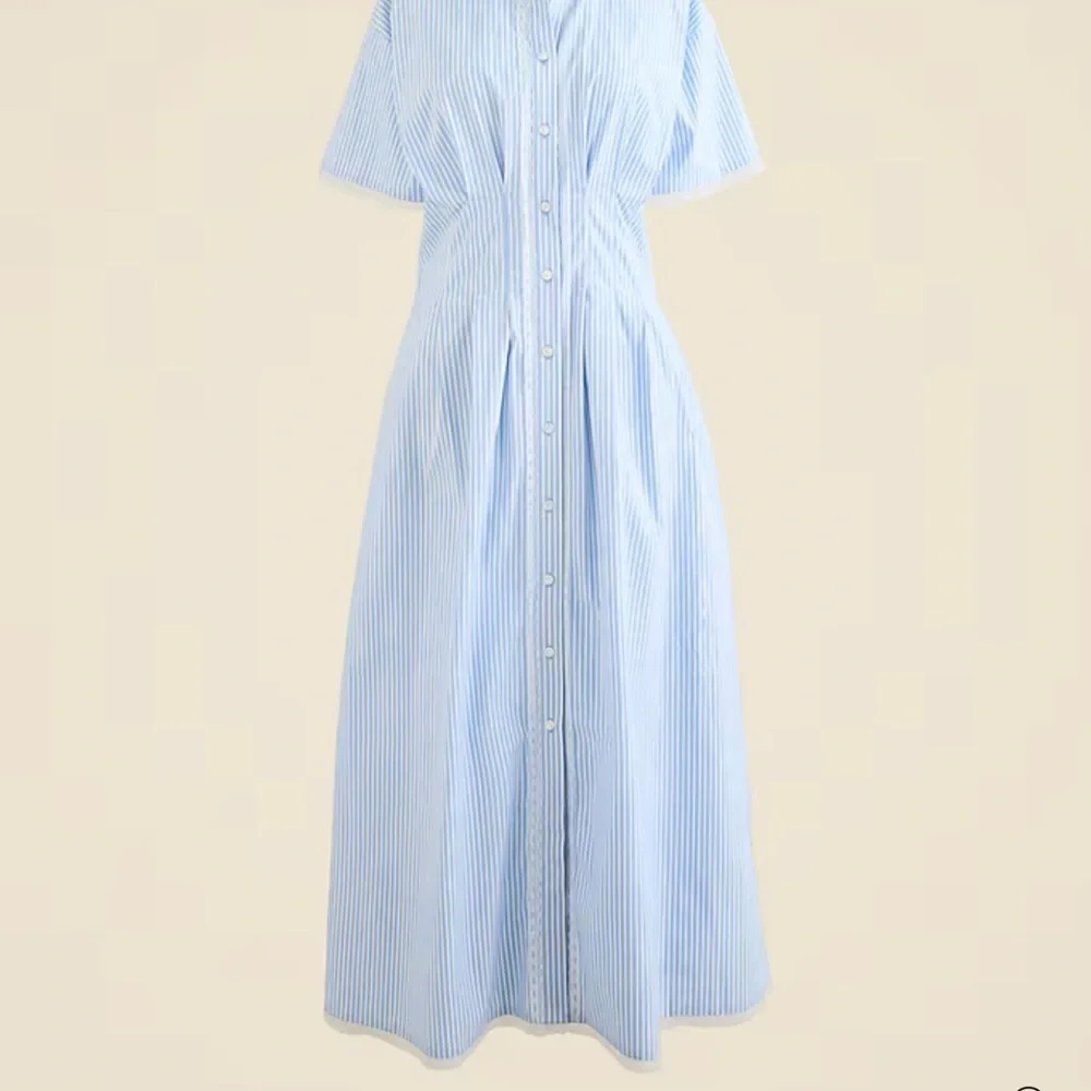 J. Crew Wren lace-trim shirtdress in stripe NWT